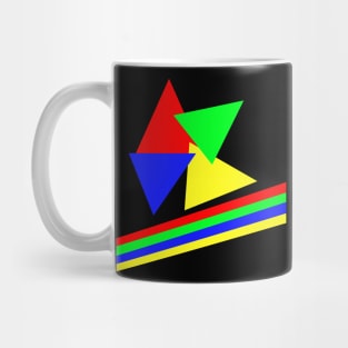 Red Blue Green Yellow Triangles And Lines Mug